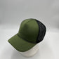 Plain Sponge Trucker Olive Green and Black Mesh STM22 Cap Hat