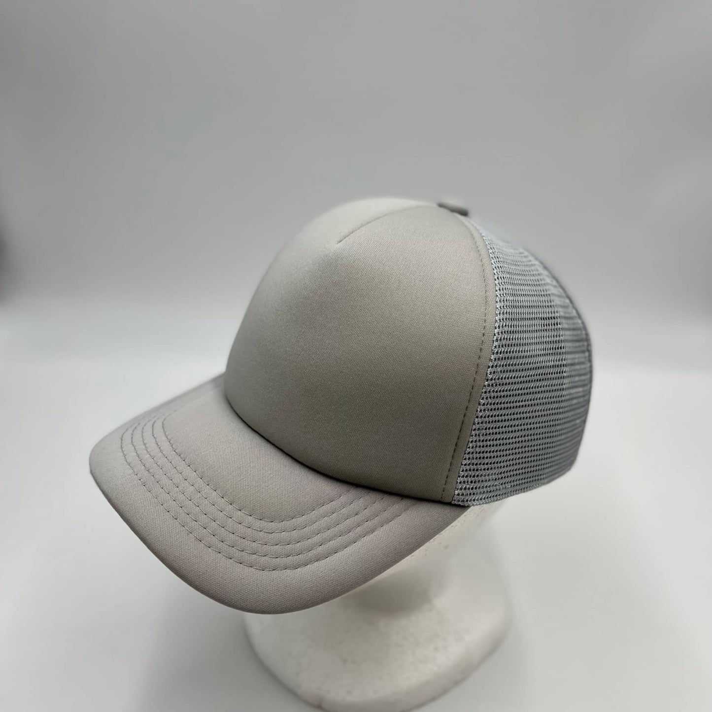 Plain Sponge Trucker Gray 12-pck STM17 Cap Hat