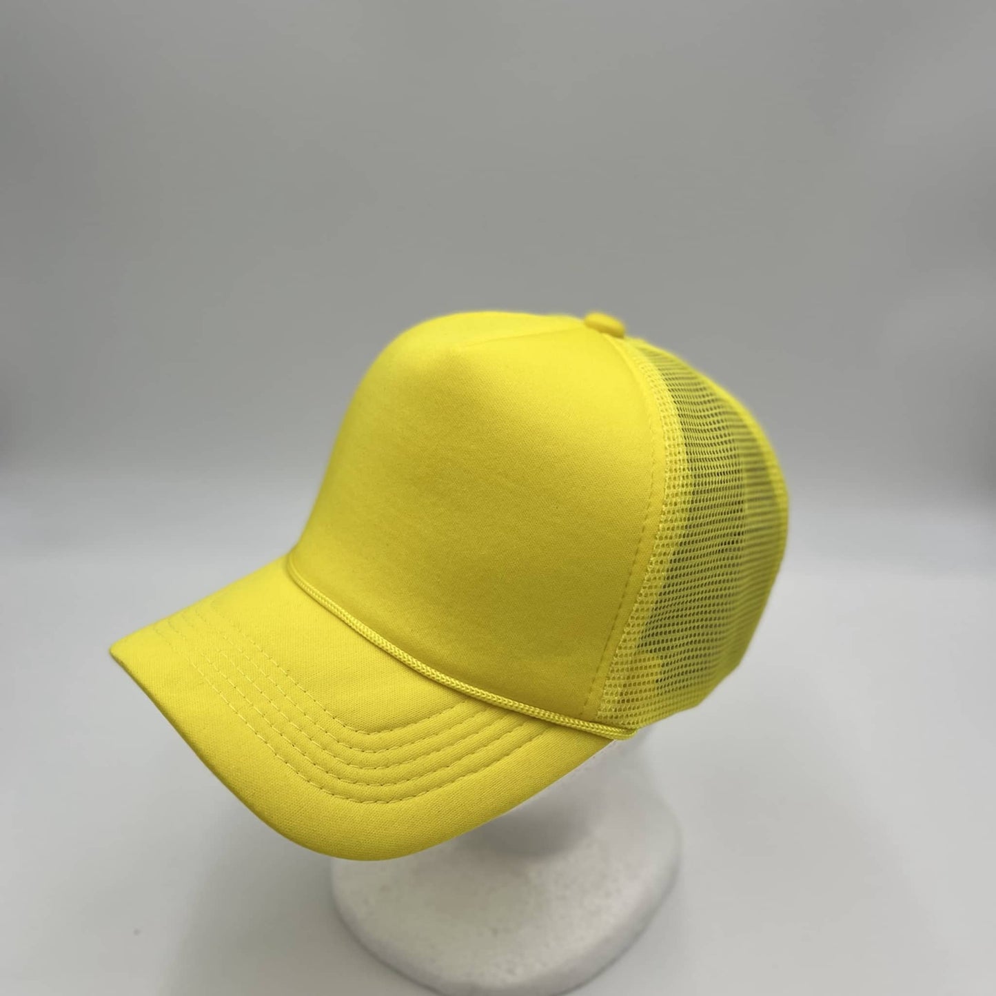 Alpha Omega Cap Plain Sponge Trucker Yellow 12-pck STM13 Cap Hat