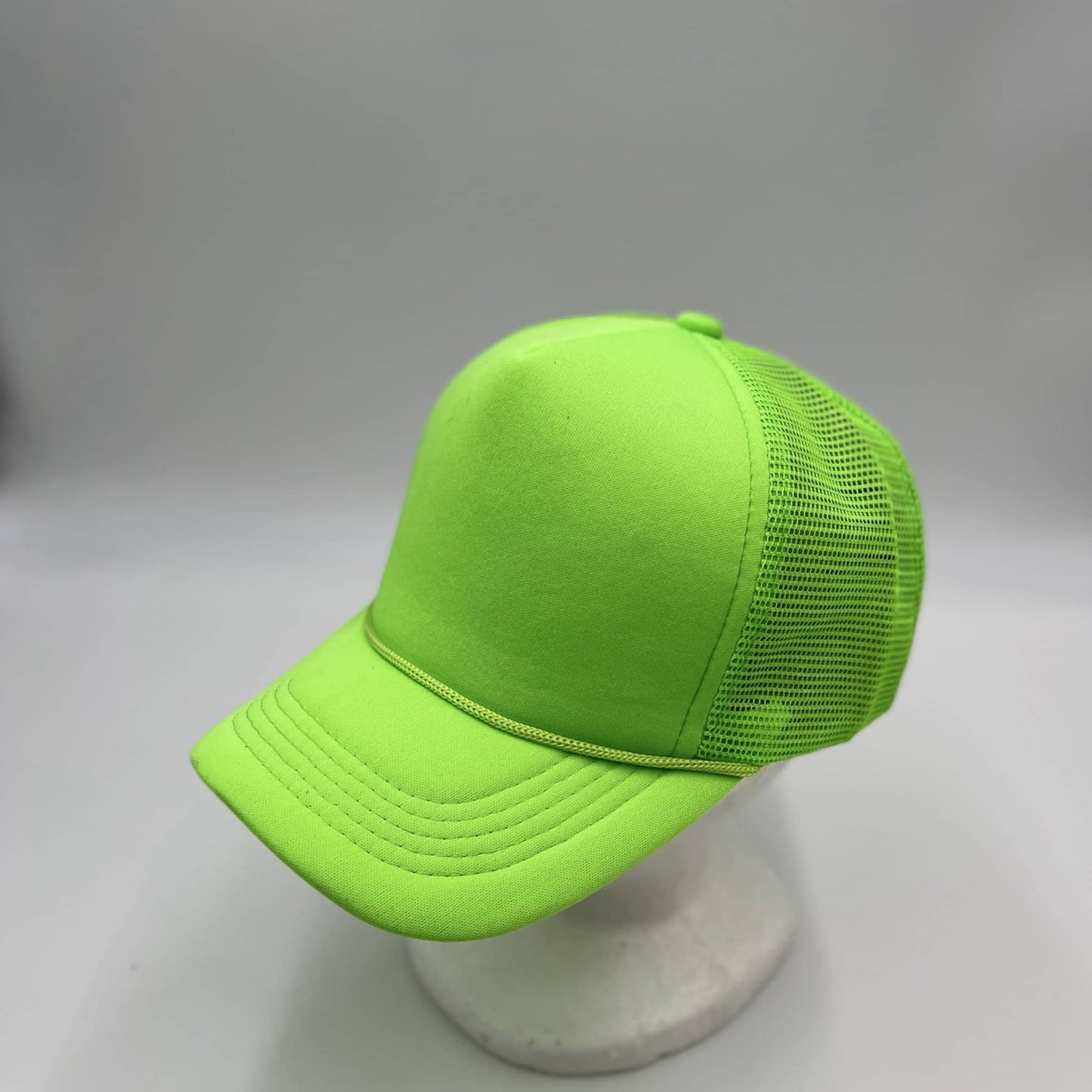 Alpha Omega Cap Plain Sponge Trucker Neon Green 12-pck STM14 Cap Hat