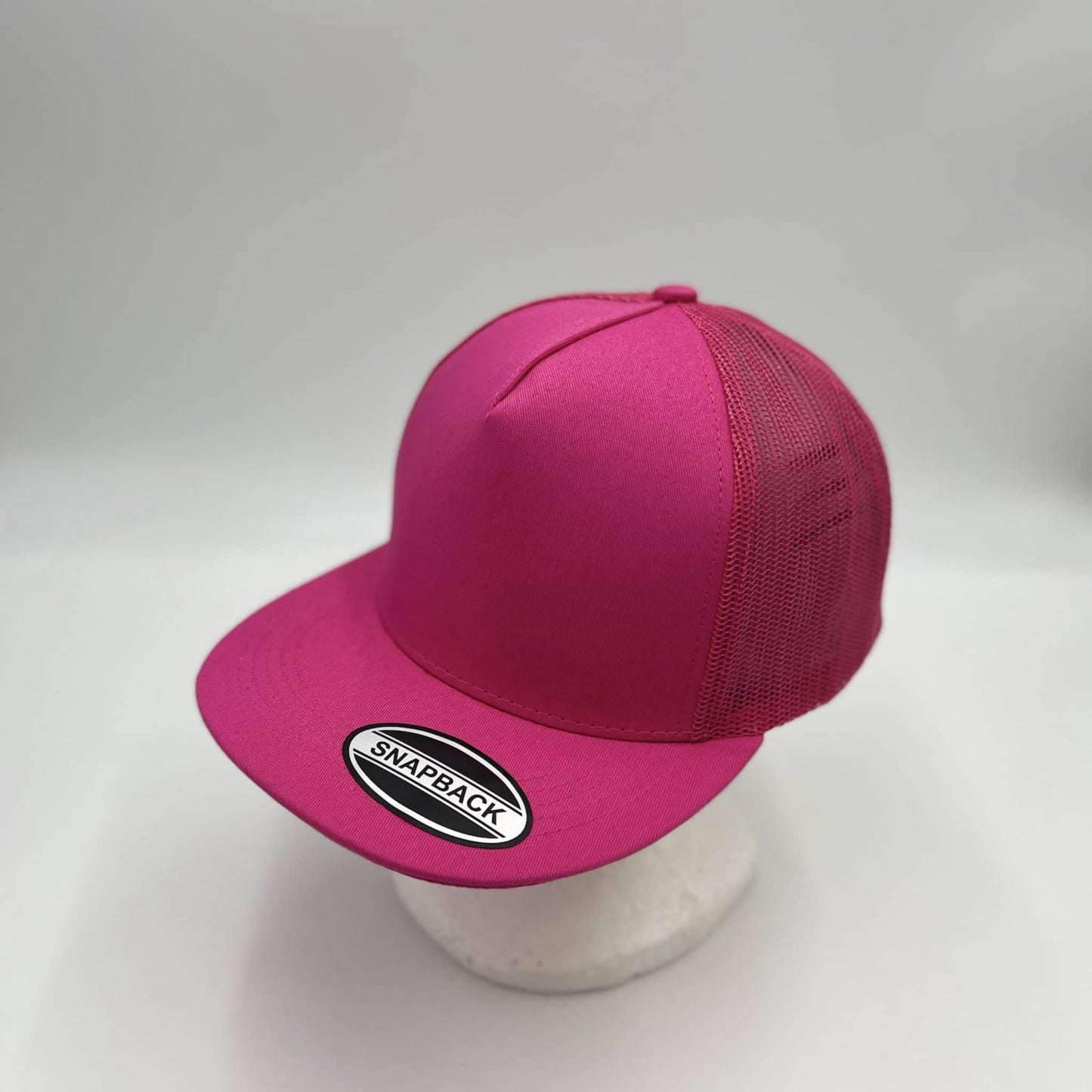 Plain Flat 5P Mesh Trucker Hot Pink 12-pck CF5M1207 Cap Hat