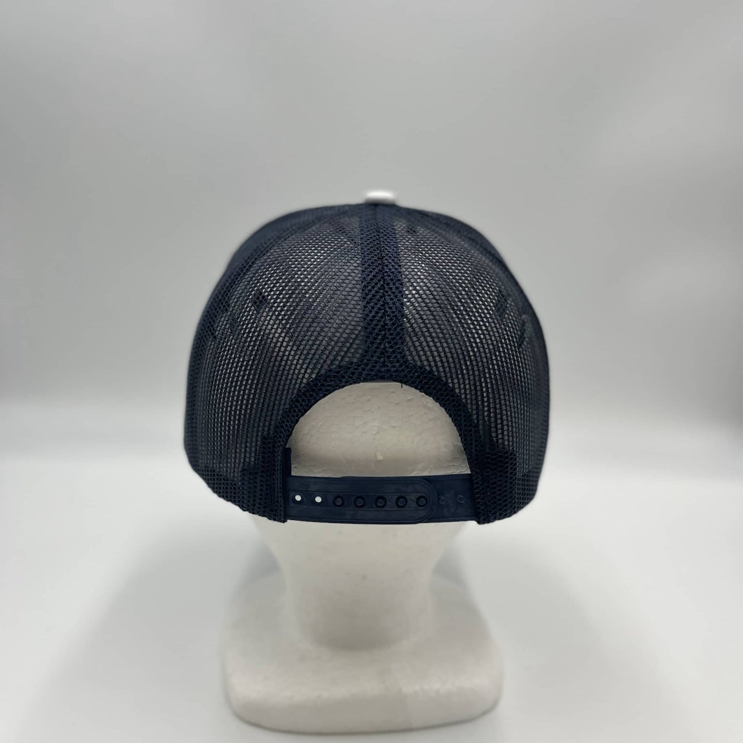 Alpha Omega Cap Plain Flat 5P Two Tone Mesh Trucker White Face Navy Blue Lid and Navy Blue Mesh 12-pckCF5MTT3 Cap Hat