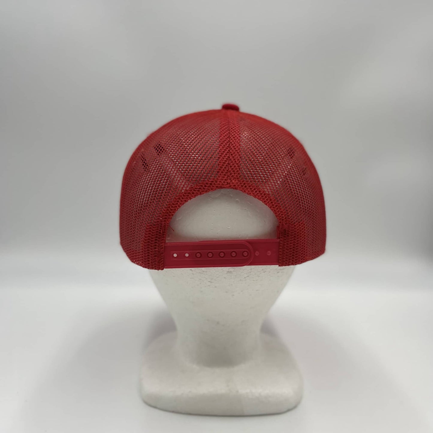 Plain Flat 5P Two Tone Mesh Trucker White Face Red Lid and Red Mesh 12-pck CF5MTT1 Cap Hat