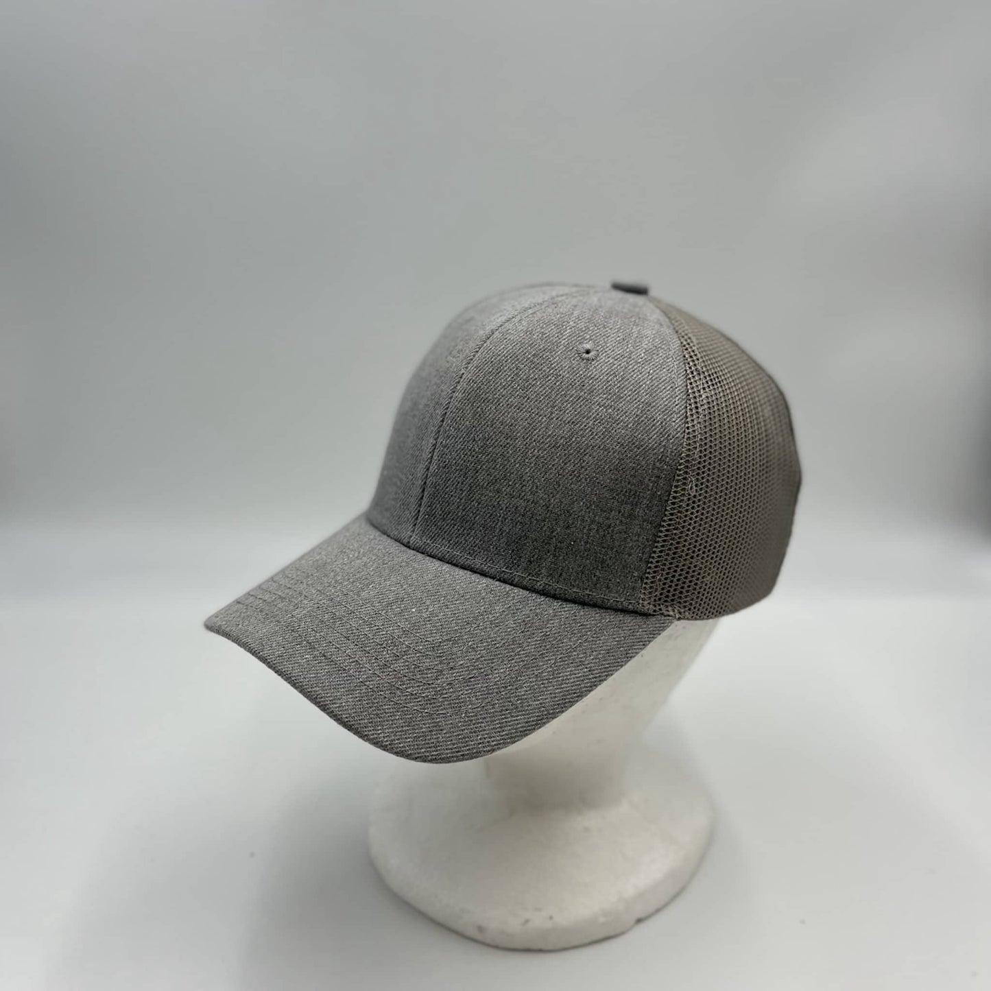 Plain Mesh Velcro Light Gray and Light Gray Mesh 12-pack 12 pack CTM1145 Cap Hat