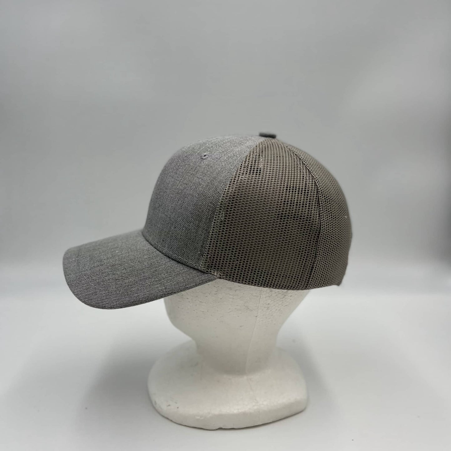 Plain Mesh Velcro Light Gray and Light Gray Mesh 12-pack 12 pack CTM1145 Cap Hat