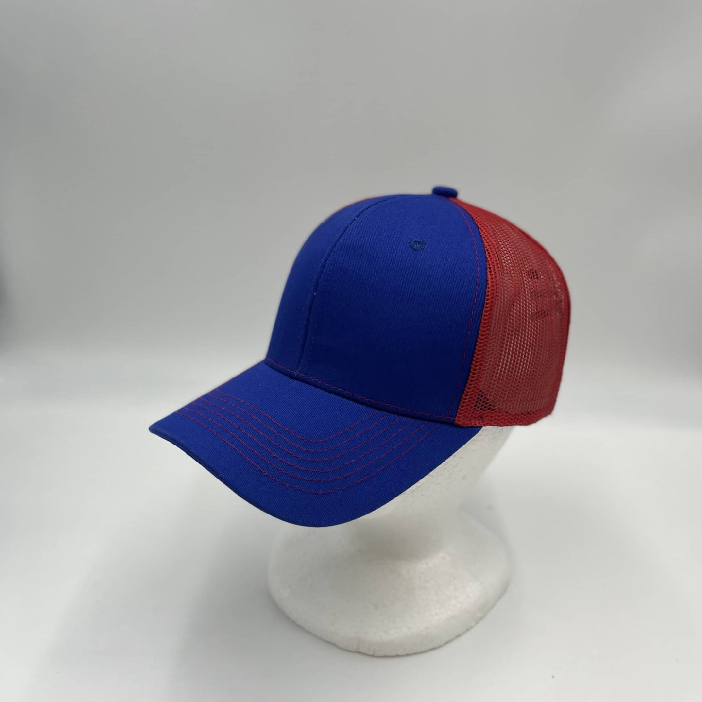 Plain Mesh Velcro Blue and Red Mesh 12-pack CTM1142 Cap Hat