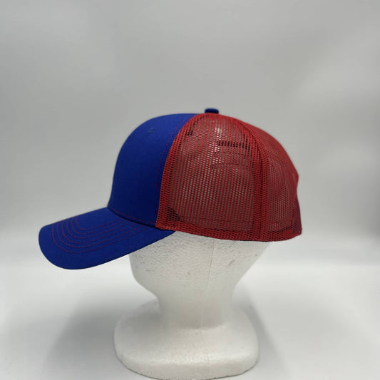 Alpha Omega Cap Plain Mesh Velcro Blue and Red Mesh 12-pack CTM1142 Cap Hat