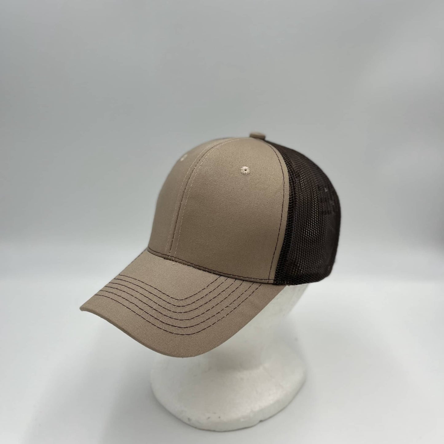 Alpha Omega Cap Plain Mesh Velcro Tan and Brown Mesh 12-pack CTM1141  Cap Hat