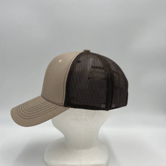 Alpha Omega Cap Plain Mesh Velcro Tan and Brown Mesh 12-pack CTM1141  Cap Hat