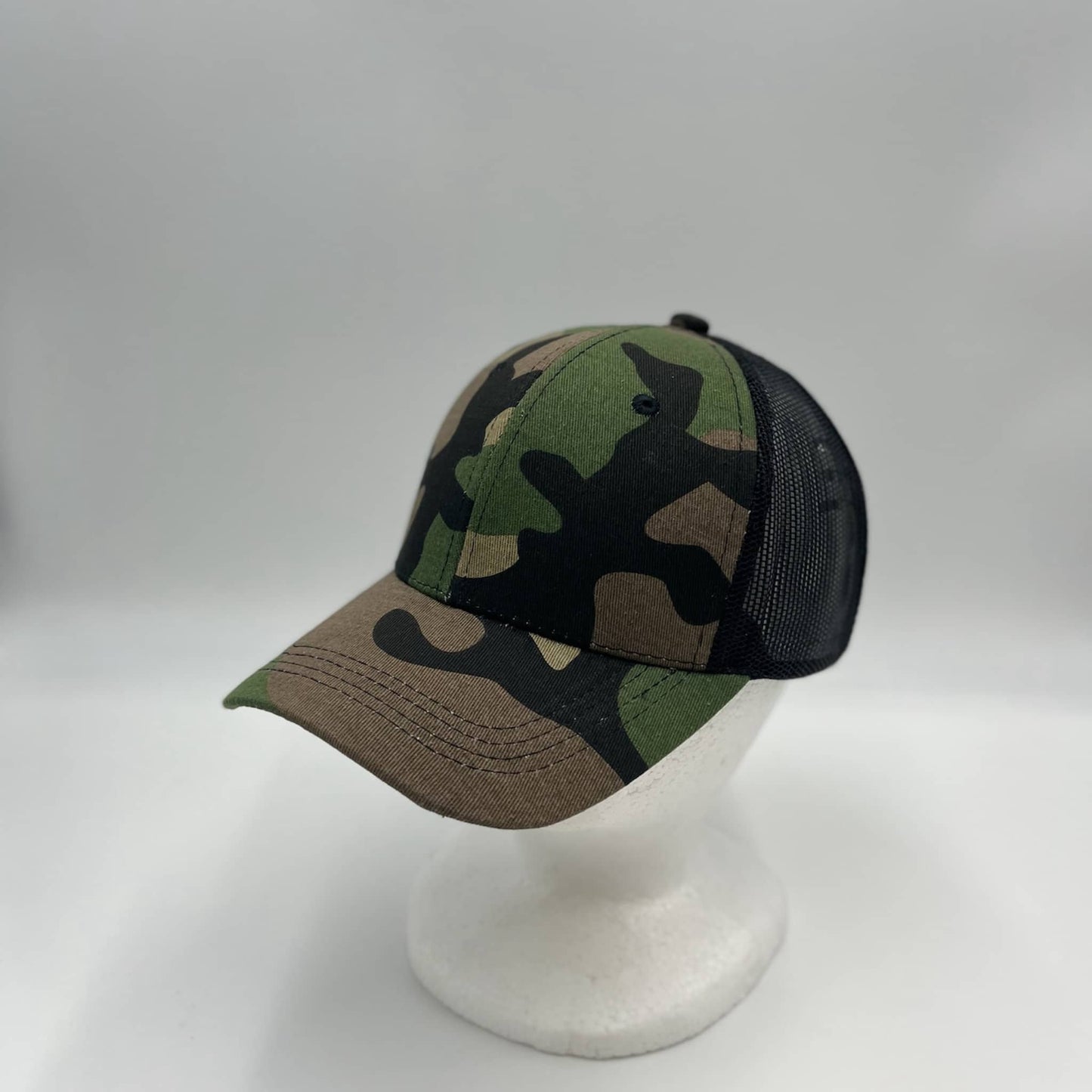 Plain Mesh Velcro Green Camo and Black Mesh 12-pack CTM1140 Cap Hat