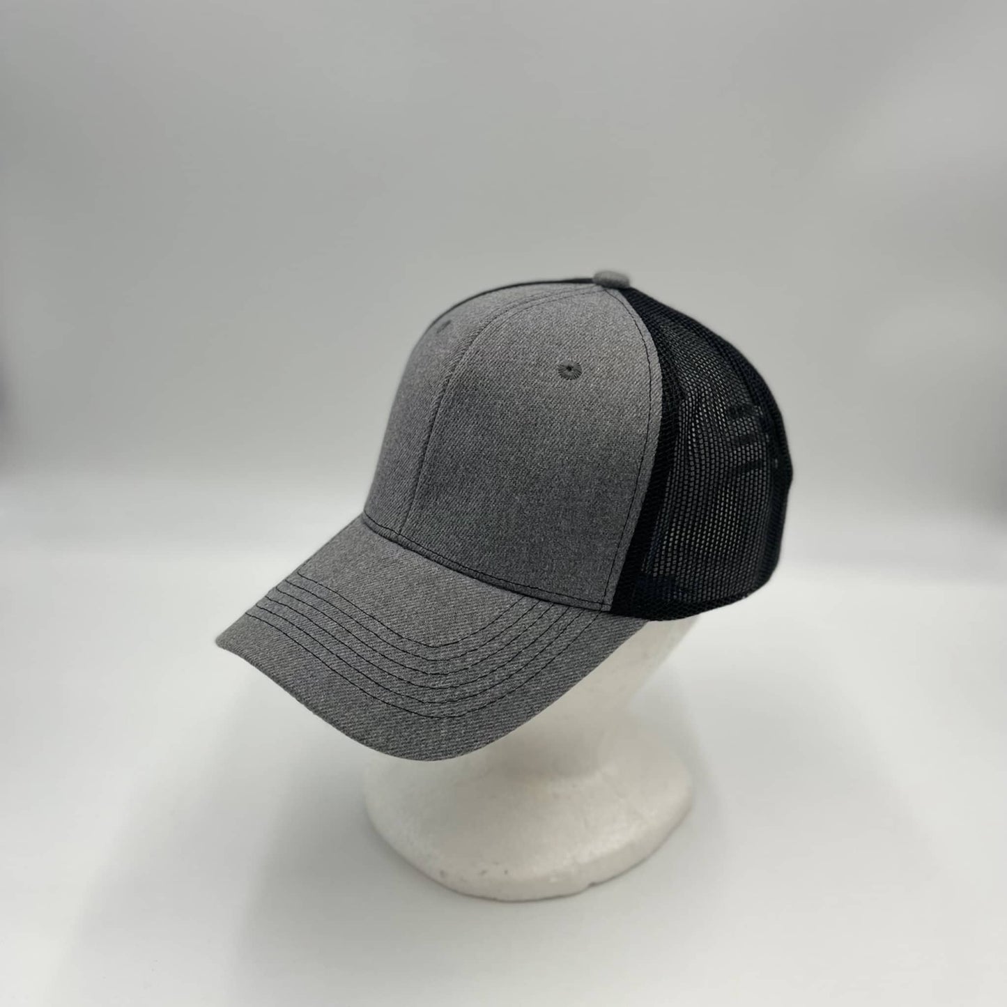 Alpha Omega Cap Plain Mesh Velcro Texture Gray and Black Mesh 12-pack CTM1139 Cap Hat