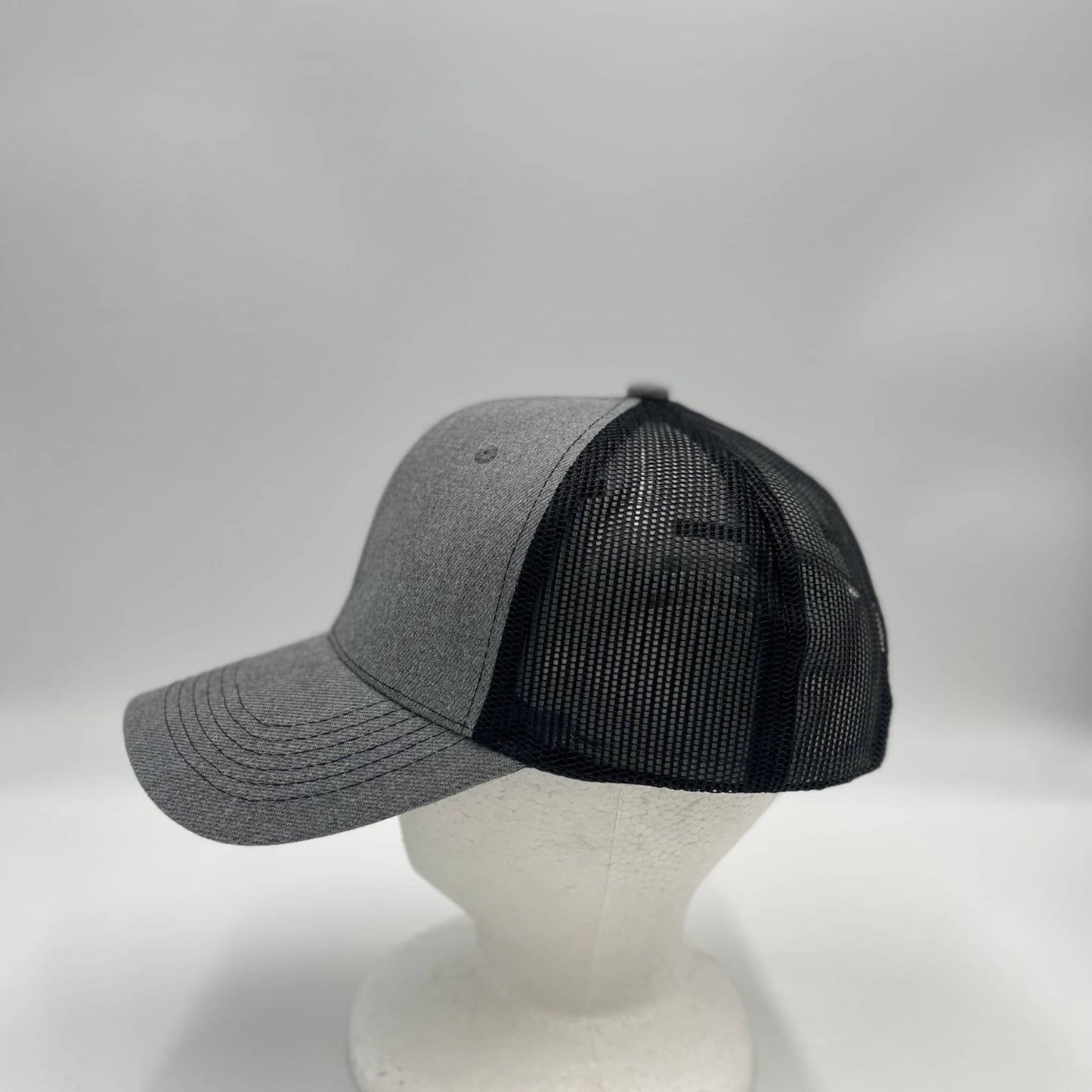 Plain Mesh Velcro Texture Gray and Black Mesh 12-pack CTM1139 Cap Hat