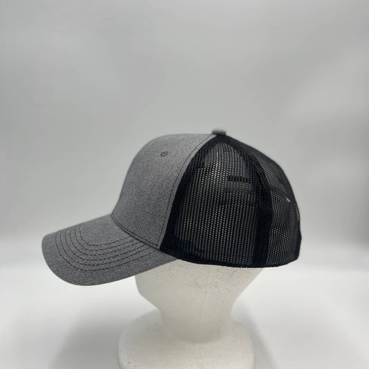 Plain Mesh Velcro Texture Gray and Black Mesh 12-pack CTM1139 Cap Hat