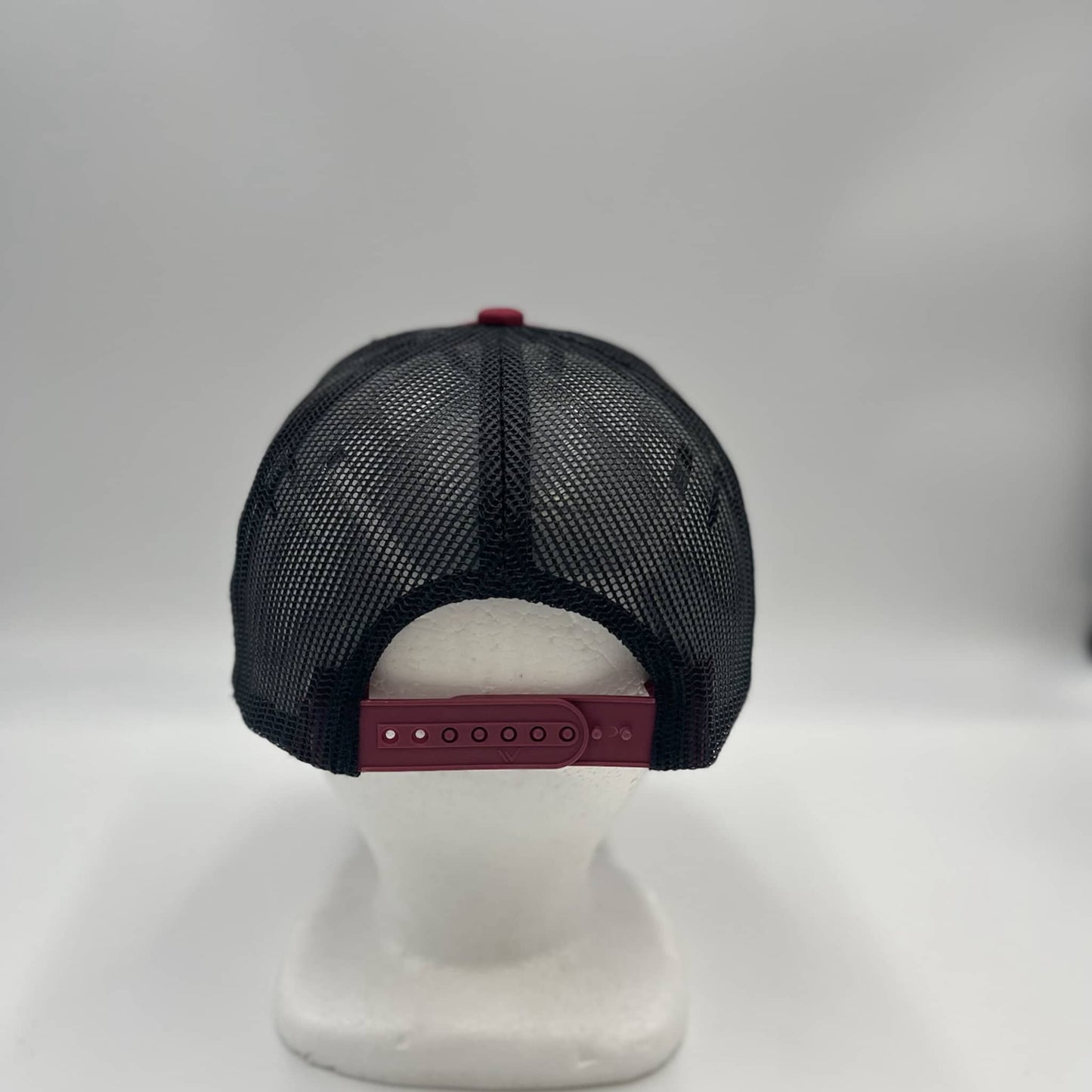 Plain Mesh Velcro Burgandy and Black Mesh 12 pack CTM1129 Cap Hat