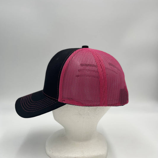 Plain Mesh Velcro Black and Fusia Mesh 12 PACK CTM1130 Cap Hat
