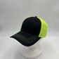 Plain Mesh Velcro Black and Neon Yellow Mesh CTM1131 Cap Hat