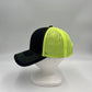 Plain Mesh Velcro Black and Neon Yellow Mesh CTM1131 Cap Hat