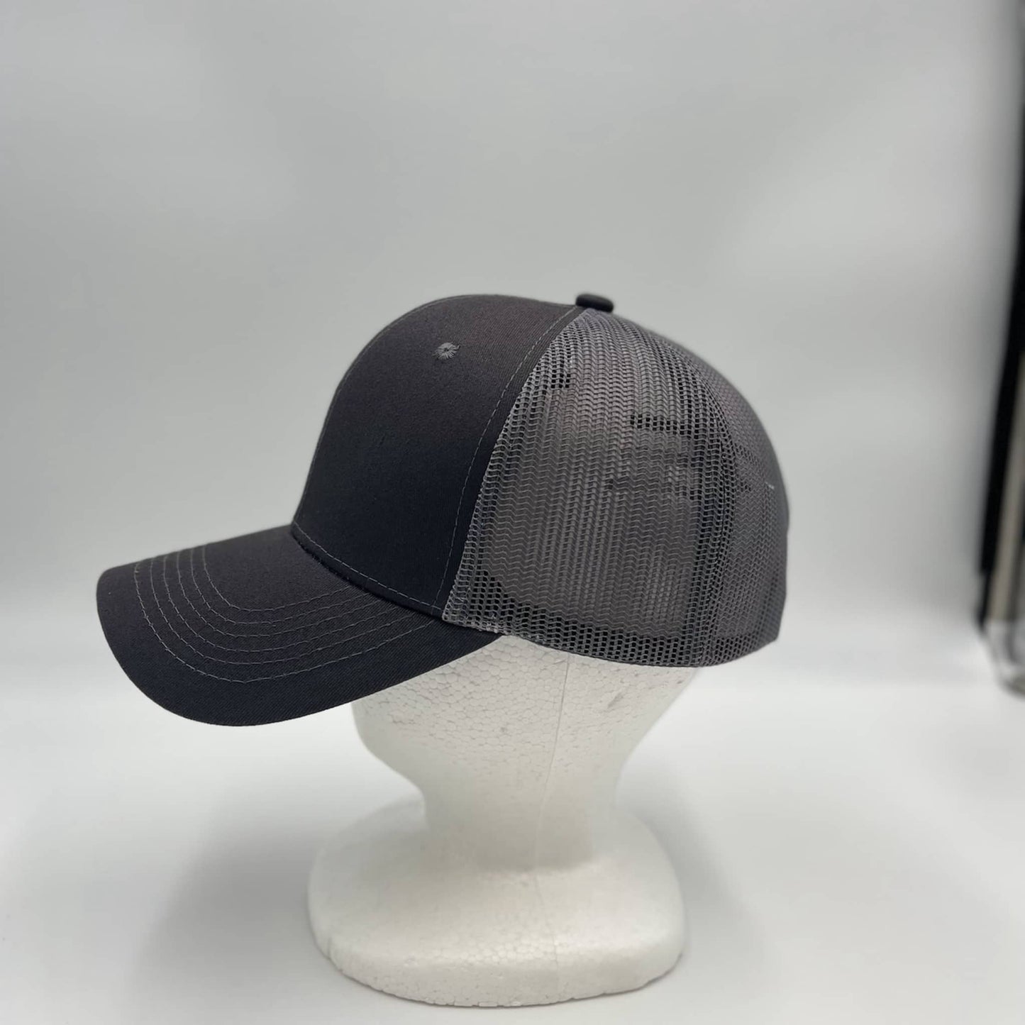 Alpha Omega Cap Plain Mesh Velcro Dark Gray and Gray Mesh 12 PACK CTM1133 Cap Hat