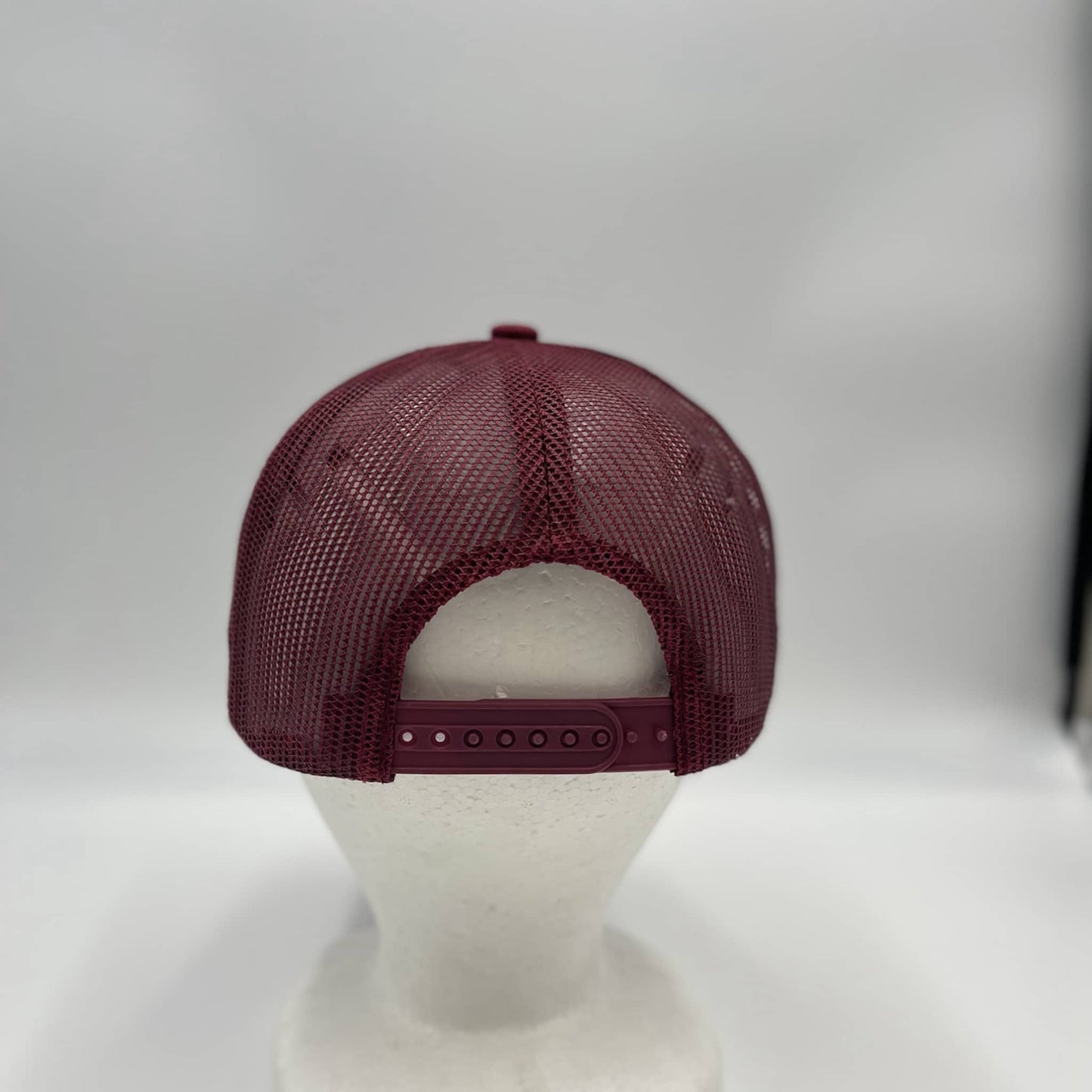 Plain Curve 6 Panel Trucker Burgandy and Burgandy Mesh 12 PACK CTM1134 Cap Hat