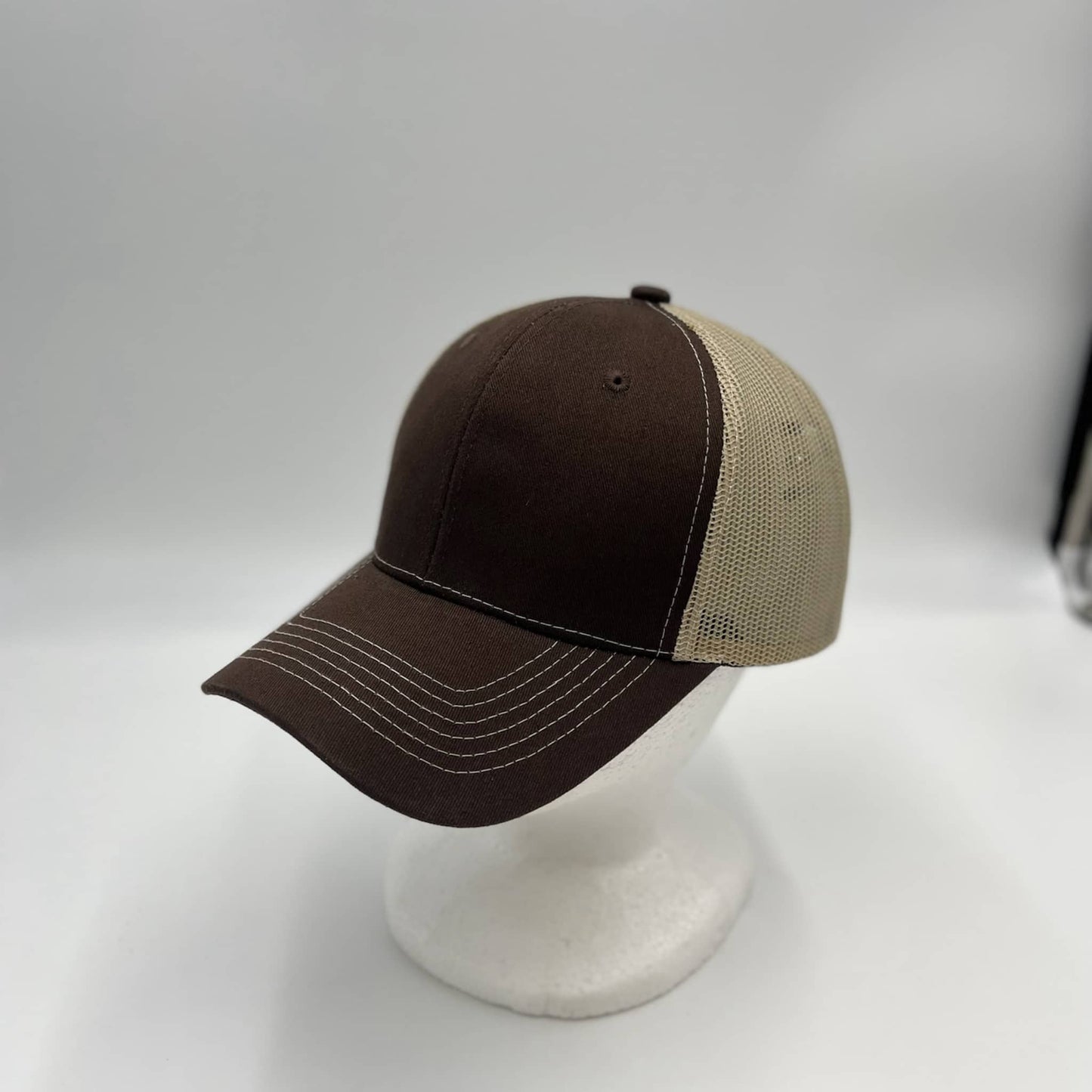 Alpha Omega Cap Plain Mesh Velcro Brown and Tan Mesh 12-pack CTM1135 Cap Hat