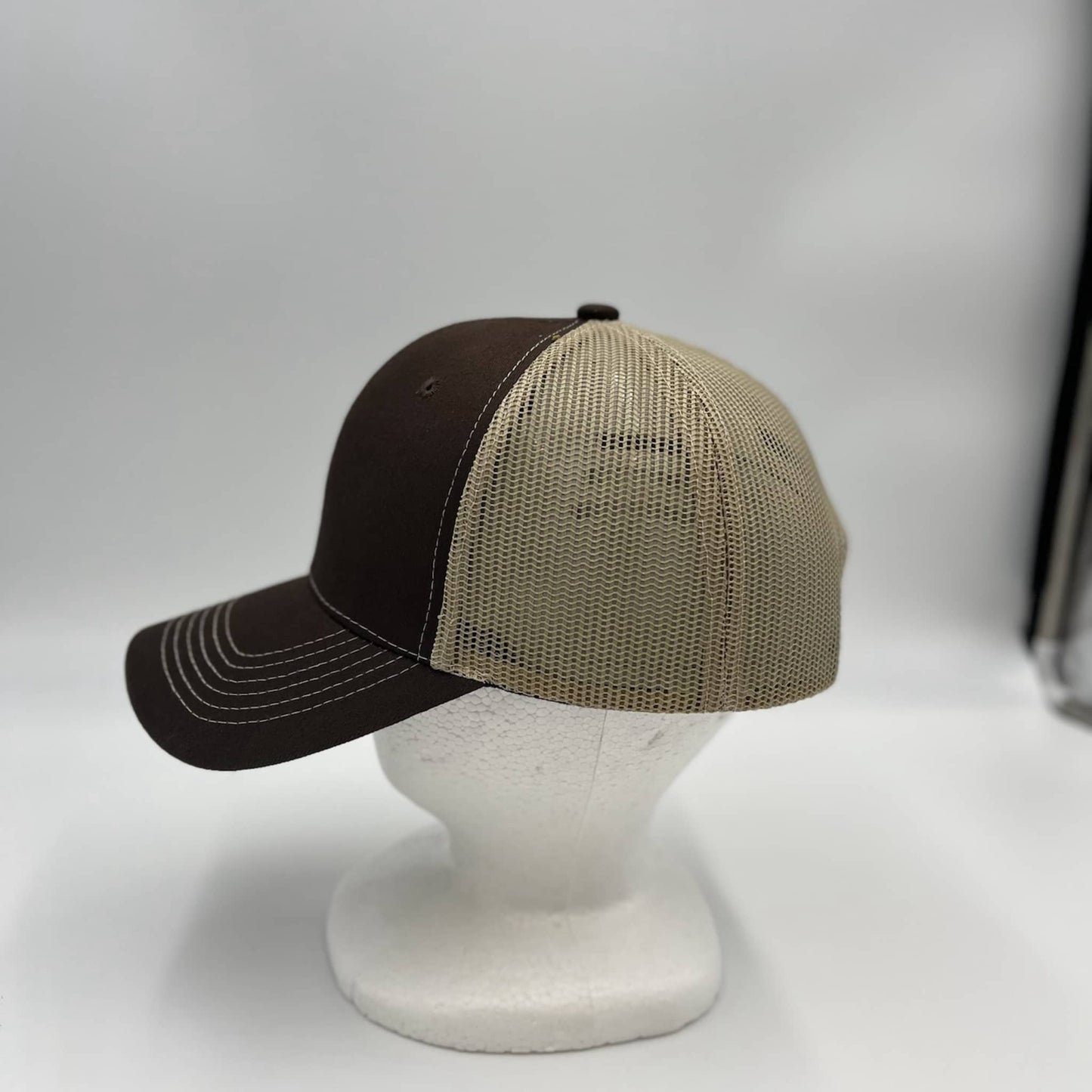 Alpha Omega Cap Plain Mesh Velcro Brown and Tan Mesh 12-pack CTM1135 Cap Hat