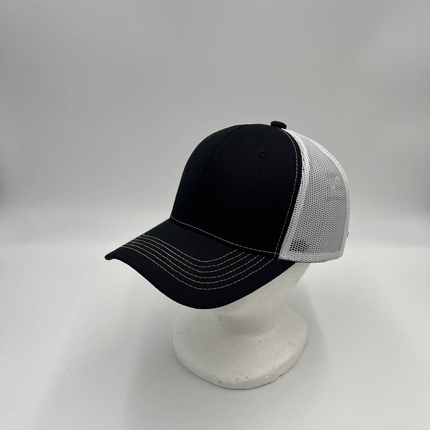 Plain Mesh Velcro Black and White Mesh 12-pack CTM1136 Cap Hat