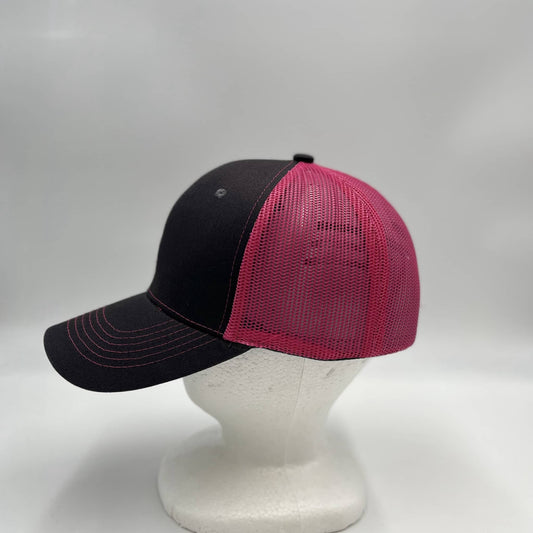 Plain Mesh Velcro Dark Gray and Fusia Mesh 12-pack CTM1137 Cap Hat
