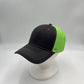 Plain Mesh Velcro Dark Gray and Neon Green Mesh 12-pack 12 pack CTM1138 Cap Hat