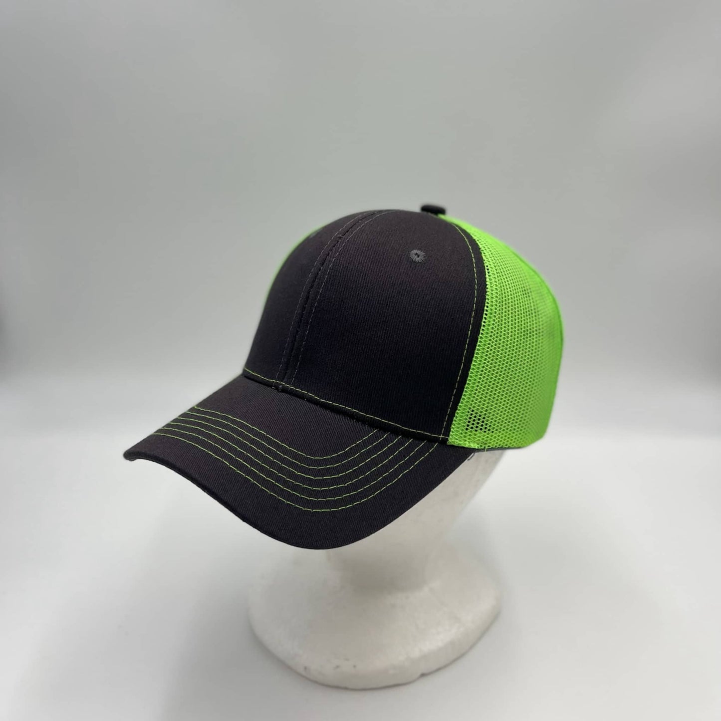 Plain Mesh Velcro Dark Gray and Neon Green Mesh 12-pack 12 pack CTM1138 Cap Hat