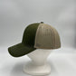 Plain Mesh Velcro Olive Green and Tan Mesh 12 PACK CTM1120 Cap Hat