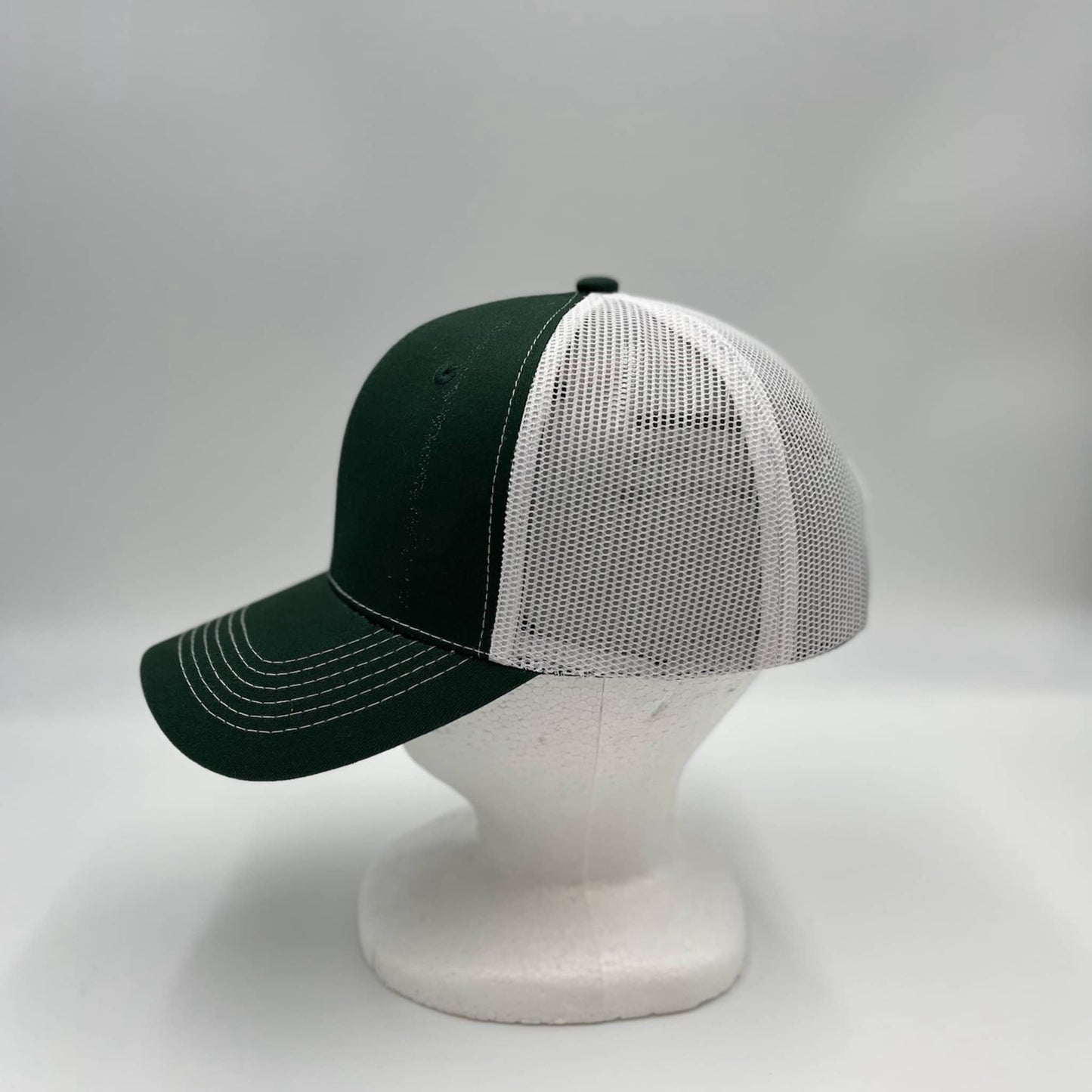 Plain Mesh Velcro Forest Green (Dark) and White Mesh 12 PACK CTM1118 Cap Hat
