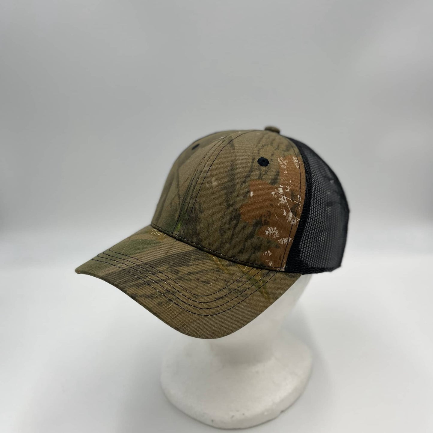 Alpha Omega Cap Plain Mesh Velcro Mossy Oak and Black Mesh 12 PACK CTM1117 Cap Hat