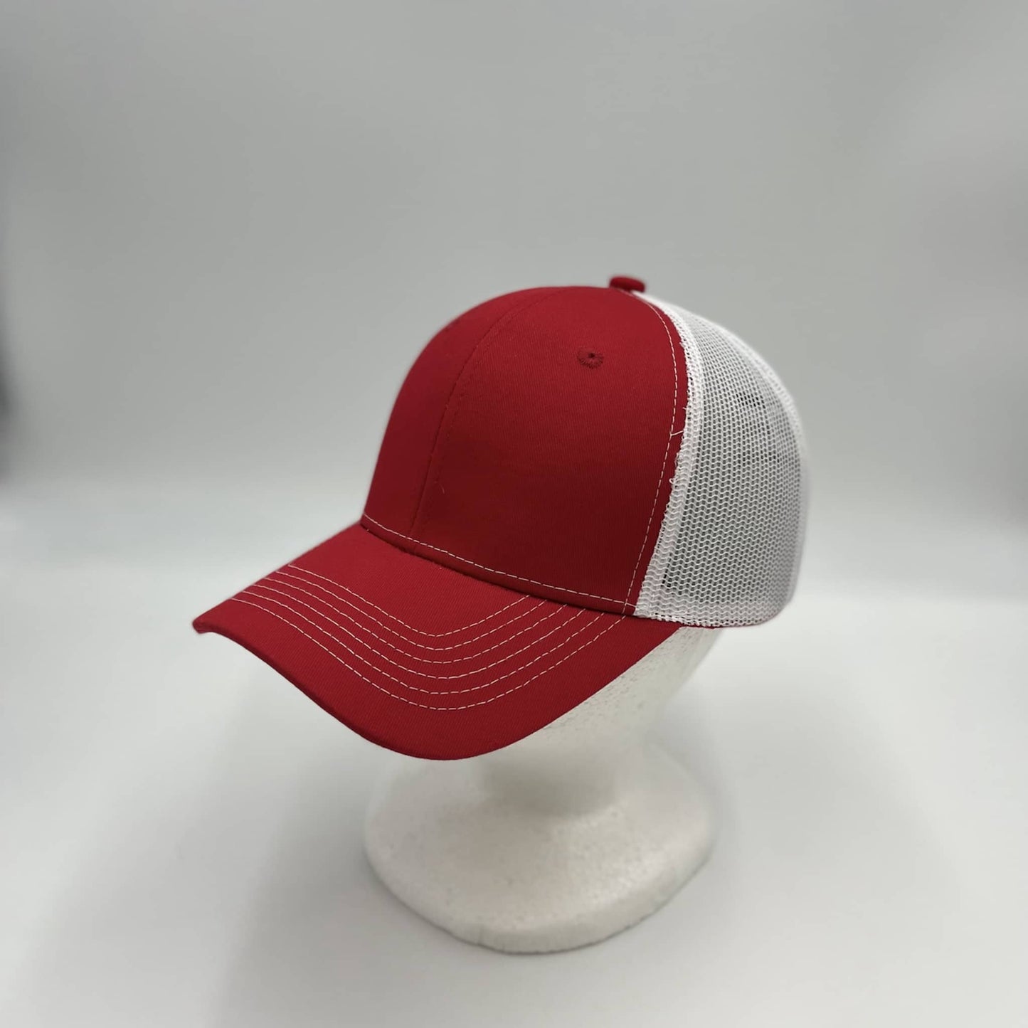 Alpha Omega Cap Plain Mesh Velcro Red and White Mesh 12 PACK CTM1126 Cap Hat