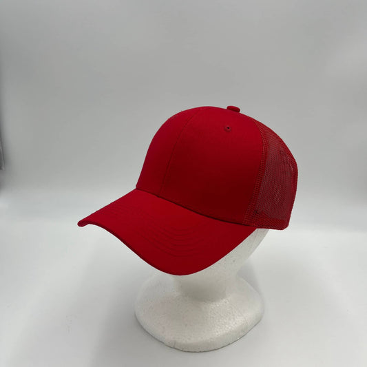 Alpha Omega Cap Plain Mesh Velcro Red and Red Mesh 20 PACK CTM1124 Cap Hat