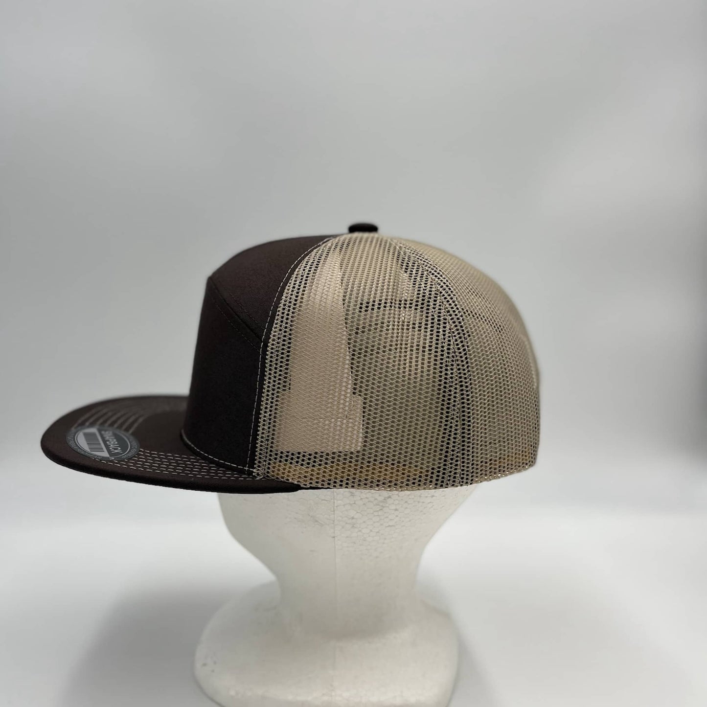 Alpha Omega Cap Plain 7 Panel Trucker Brown and Tan Mesh 20 PACK  NS7TM10 Cap Hat