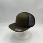 Plain 7 Panel Trucker Olive Green and Black Mesh NS7TM08 Cap Hat