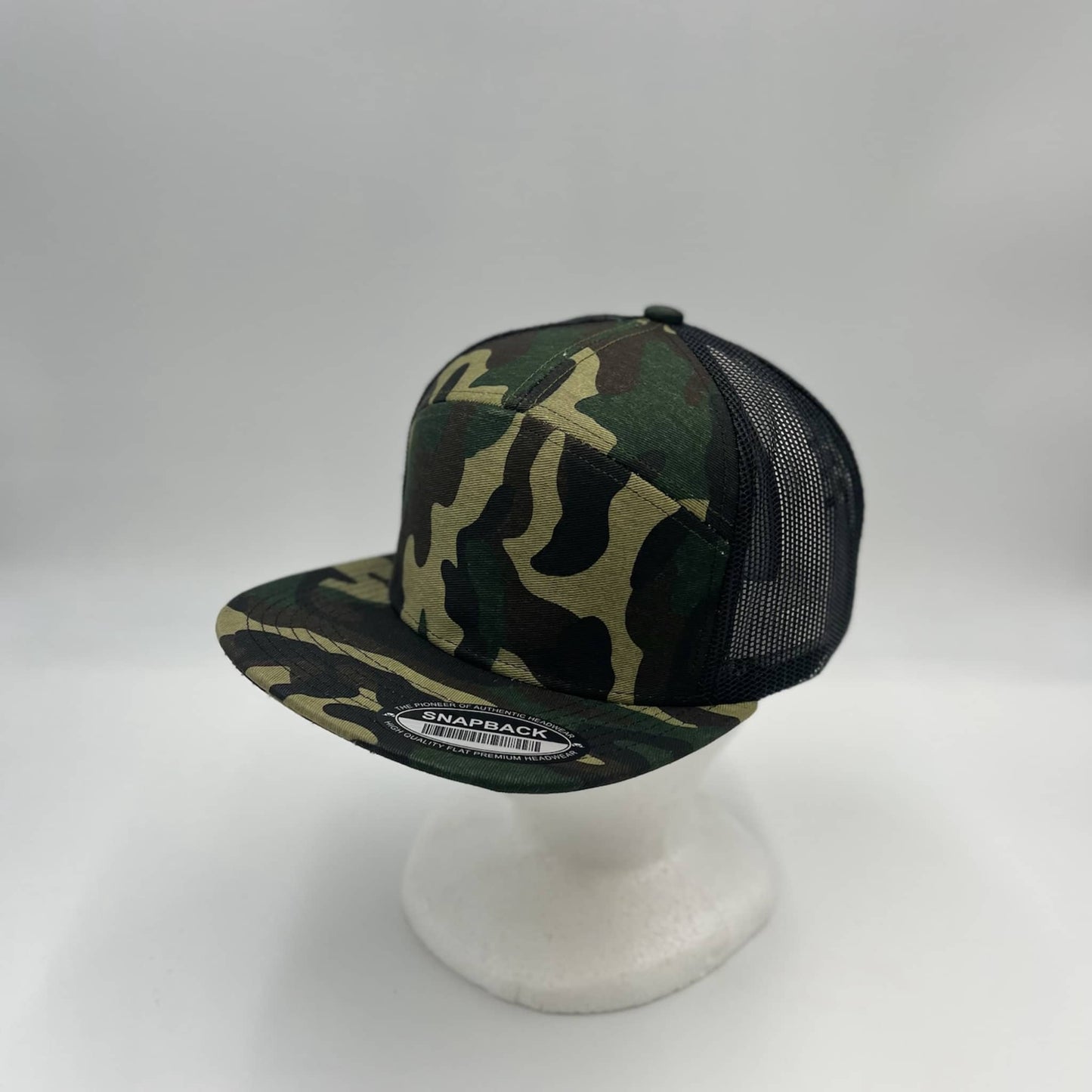 Alpha Omega Cap Plain 7 Panel Trucker Camo Green and Black Mesh 12 pack NS7TMC1 Cap Hat