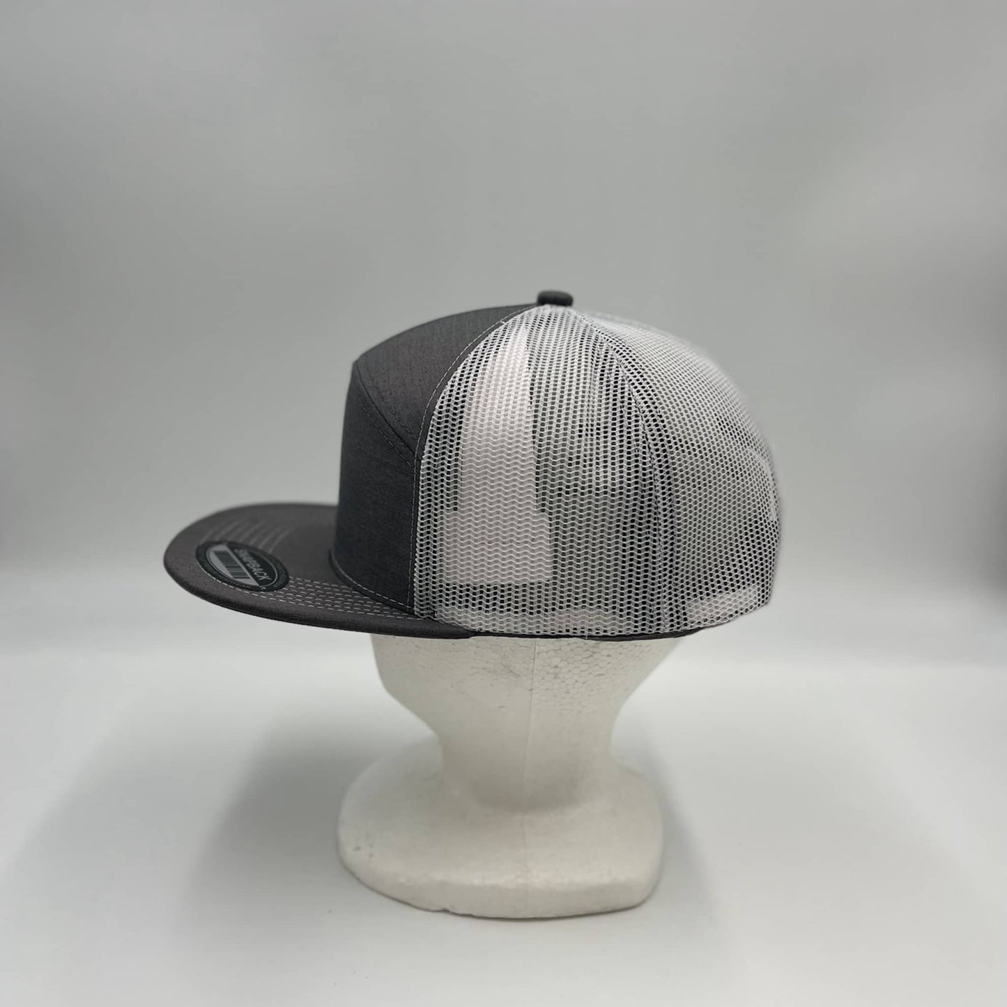 Plain 7 Panel Trucker Gray and Black Mesh 12 pack NS7TM12 Cap Hat