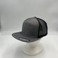 Plain 7 Panel Trucker Grey and Black Eyelets 12 pack NS7TM05 Cap Hat