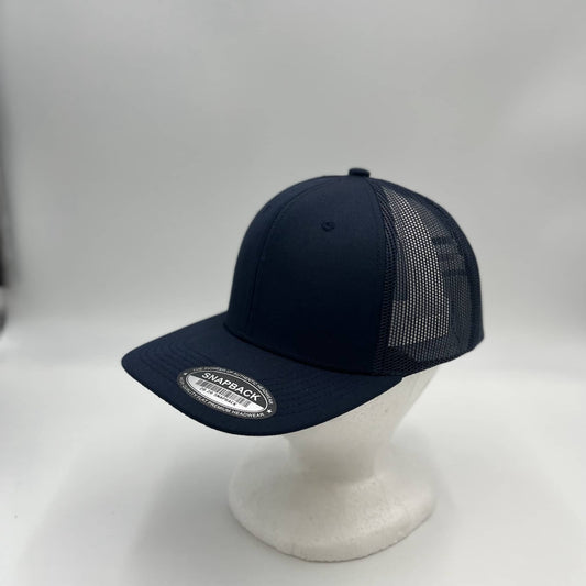 Alpha Omega Cap Plain Flat 6P Mesh Trucker Navy Blue and Navy Blue Mesh 12 pack CF6M1851 Cap Hat