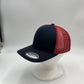 Plain Flat 6P Mesh Trucker Navy Blue and Red Mesh 12 pack CF6M1852 Cap Hat