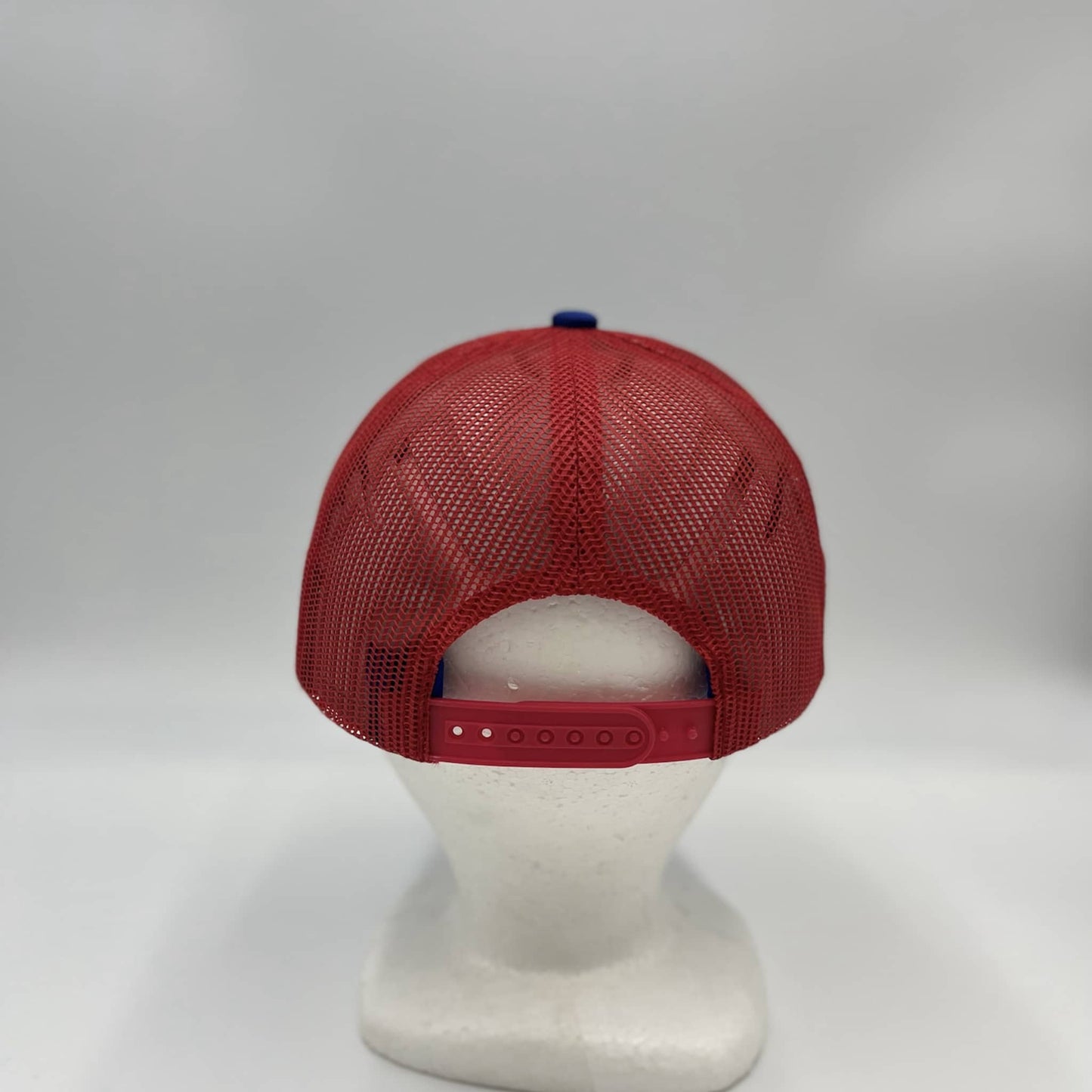 Alpha Omega Cap Plain Flat 6P Mesh Trucker Blue and Red Mesh 12 pack CF6M1847 Cap Hat