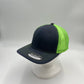Plain Flat 6P Mesh Trucker Dark Gray and Neon Green Mesh 12 pack CF6M1845 Cap Hat