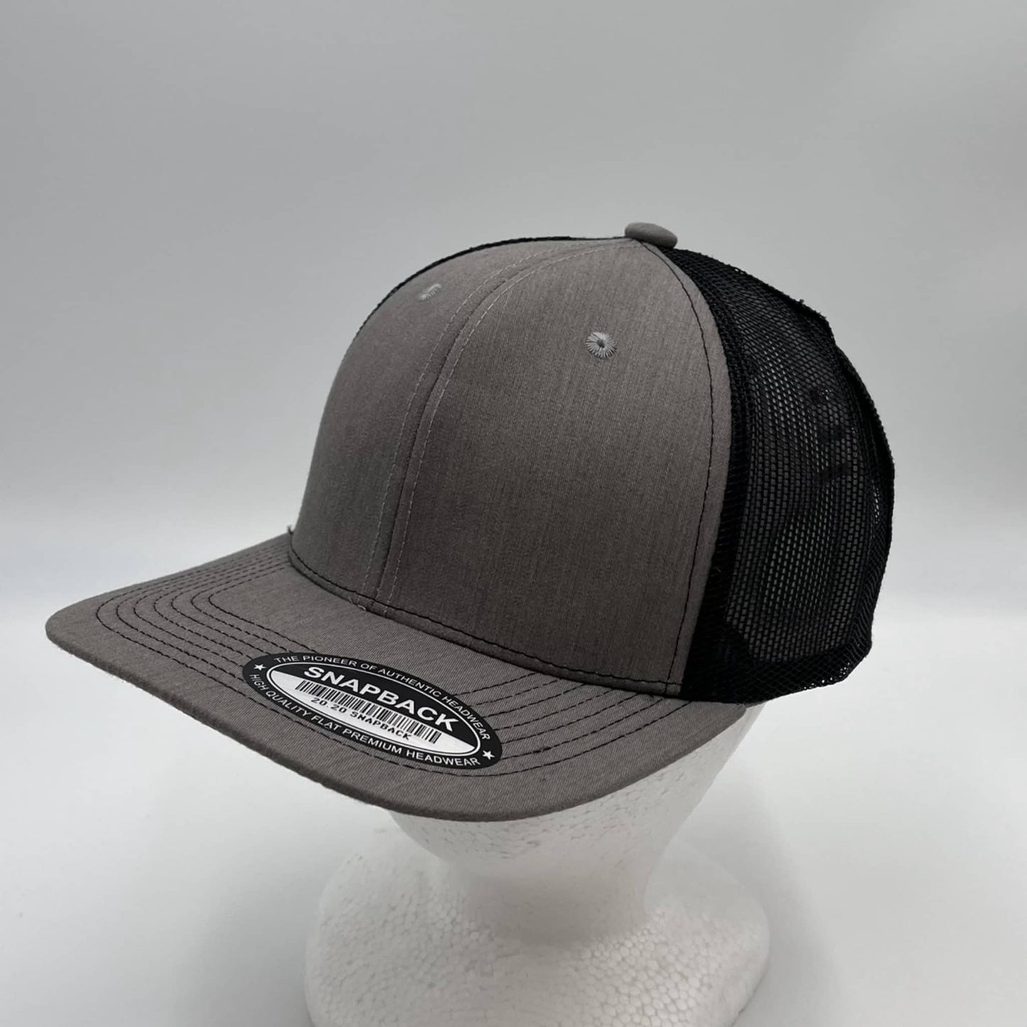 Plain Flat 6P Mesh Trucker Texture dark gray and Black Mesh 12 pack CF6M1877 Cap Hat