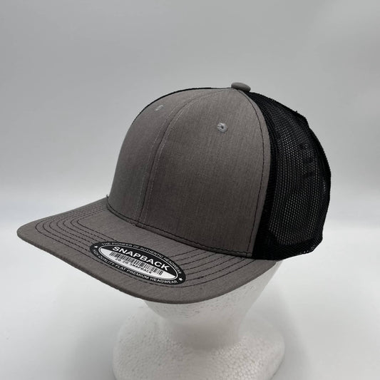 Plain Flat 6P Mesh Trucker Texture dark gray and Black Mesh 12 pack CF6M1877 Cap Hat