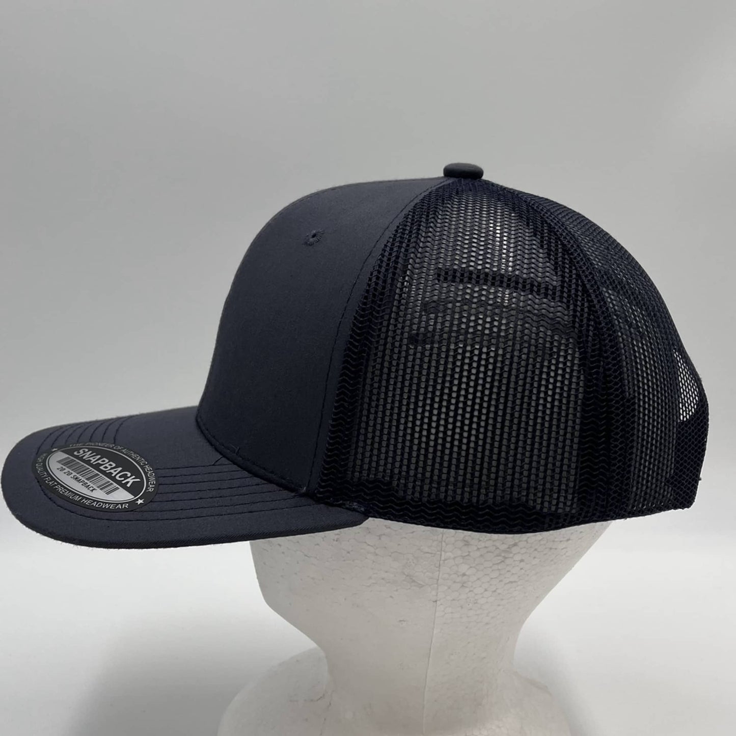 Plain Flat 6P Mesh Trucker Dark Gray and Dark Gray Net 12 pack CF6M1839 Cap Hat