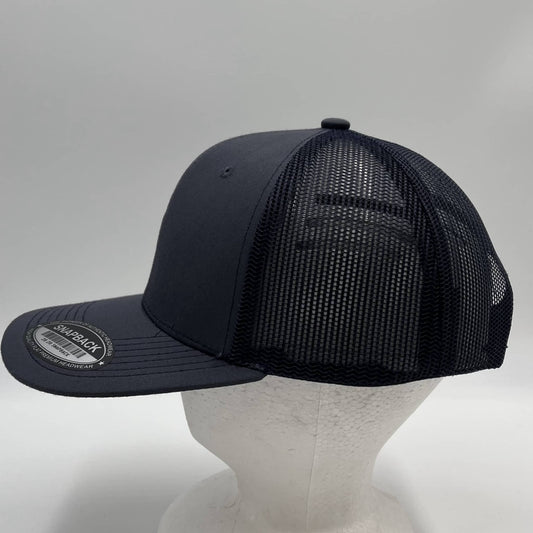 Plain Flat 6P Mesh Trucker Dark Gray and Dark Gray Net 12 pack CF6M1839 Cap Hat