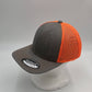 Plain Flat 6P Mesh Trucker Texture light gray and Orange Mesh 12 PACK CF6M1834 Cap Hat