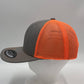 Plain Flat 6P Mesh Trucker Texture light gray and Orange Mesh 12 PACK CF6M1834 Cap Hat