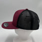 Plain Flat 6P Mesh Trucker Burgandy and Black Mesh 12 pack CF6M1803 Cap Hat